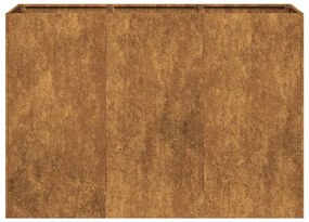Floreira enferrujada 120x40x80 cm aço resistente