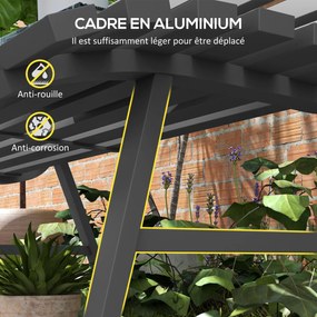 Banco de jardim para exterior com 2 lugares 123 x 67 x 79 cm, encosto com ripas, em alumínio, cinzento