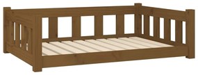 Cama para cães 95,5x65,5x28 cm madeira de pinho castanho mel