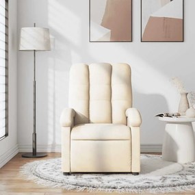 Poltrona de massagens reclinável tecido cor creme