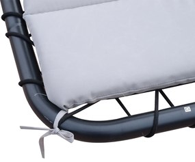 Espreguiçadeira suspensa com guarda-sol e almofada de exterior 194x117x192 cm
