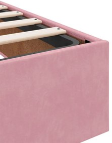 Ottoman Bed Frame No Colchão Rosa 90x190 cm Veludo