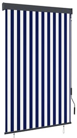 Estore de rolo para exterior 120x250 cm azul e branco