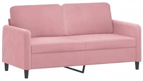 2 pcs conjunto de sofás com almofadas veludo rosa