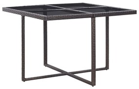 9 pcs conjunto jantar exterior c/ almofadões vime PE castanho