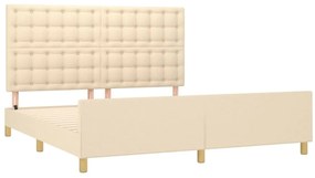 Estrutura de cama em tecido cor creme 180x200 cm