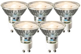 Conjunto de 5 lâmpadas LED GU10 COB 3W 335lm 2700K