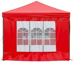 Tenda para festas dobrável com paredes laterais 3x6 m vermelho