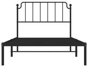 Estrutura de cama com cabeceira 107x203 cm metal preto