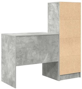 Mesa vidaXL cinza concreto com armazenamento e madeira engenheirada