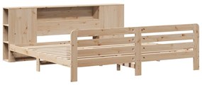 Cama sem colchão 200x200 cm madeira de pinho maciça