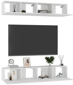 Móveis de TV 4 pcs 80x30x30 cm contraplacado branco
