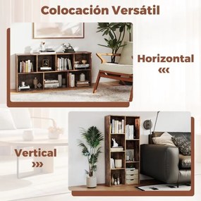 Estante sala, escritório com 7 cubos 49,5 cm x 23 cm x 106 cm vertical ou horizontal Castanho