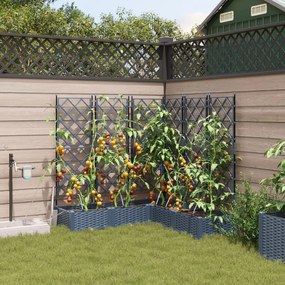 Jardineiras com Sistema de Irrigação 5 pcs Cinzento