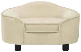 Sofá para cães 67x47x36 cm pelúcia cor creme