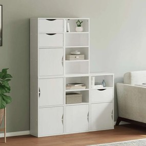 vidaXL Móveis de apoio 5 pcs ODDA pinho de madeira maciça branco