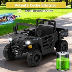 Camião basculante elétrico para crianças 12V com comando à distância, música, contos e luzes LED, suspensão com molas para crianças de 3 a 8 anos, pre