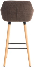 Banco de bar Grant em tecido e com estrutura de Cor Natural 55 x 99 x 46 cm Castanho