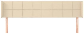 Cabeceira de cama c/ abas tecido 203x16x78/88 cm creme