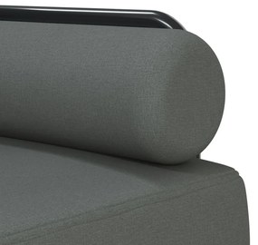 Sofá-cama Chaise Longue 260x140x70 cm tecido cinzento-escuro