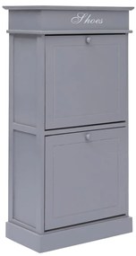 vidaXL Sapateira 50x28x98 cm madeira de paulownia cinzento