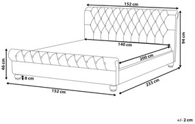 Cama de casal de água em veludo rosa 140 x 200 cm AVALLON Beliani