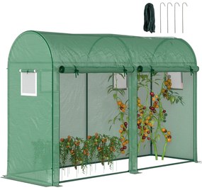 Estufa Jardim Tipo Túnel com 4 janelas e 2 portas para Plantas de PE d