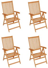 Cadeiras jardim c/ almofadões xadrez vermelho 4 pcs teca maciça