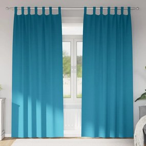 vidaXL Cortinas Blackout com Argolas 2 pcs Turquesa 245 x 140 cm