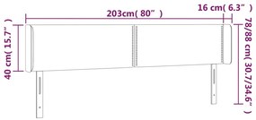 Cabeceira de cama c/ abas couro artificial 203x16x78/88cm preto