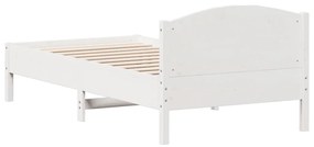 Cama sem colchão 90x190 cm madeira de pinho maciça branco