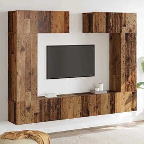 vidaXL Conjunto de Armário de TV com 6 Peças em Madeira Velha