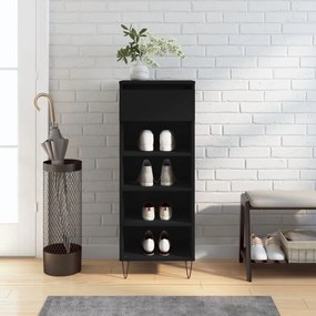 vidaXL Sapateira 40x36x105 cm derivados de madeira preto
