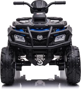 Moto 4 elétrica para crianças até 6 anos bateria de lítio de 24 volts, 4x4, pneus de borracha, banco em pele Azul