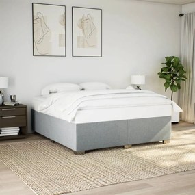vidaXL Estrutura de cama sem colchão 200x200 cm tecido cinzento-claro