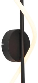 Candeeiro de Parede Moderno Preto Incl. LED Regulável em 3 Níveis - Twirl Moderno