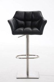 Banco de bar Damaso em couro sintético e estrutura prateada 64 x 88-113 x 45 cm Preto