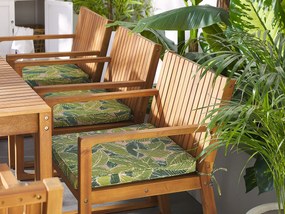 Conjunto de 8 almofadas para cadeiras de jardim com padrão verde SASSARI Beliani