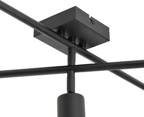 Candeeiro de teto moderno preto 5 luzes - Facil