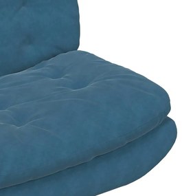 Cadeira Relaxante Giratória Azul 63 x 75 x 76 cm Veludo