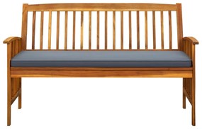 Banco de jardim c/ almofadão 147 cm madeira de acácia maciça