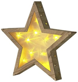 Decoração em madeira clara com LED em forma estrela 35 cm NASTOLA Beliani