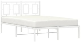 Estrutura de cama com cabeceira 120x200 cm metal branco