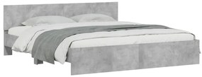 Estrutura de cama com cabeceira 200x200 cm cinzento cimento