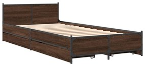Estrutura cama c/ gavetas derivados madeira carvalho castanho