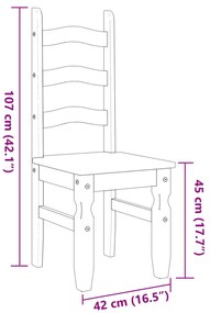 Cadeiras de jantar 2 pcs Corona 42x47x107 cm pinho maciço cinza