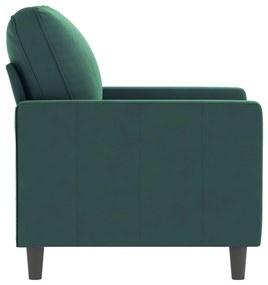 Poltrona 60 cm veludo verde-escuro