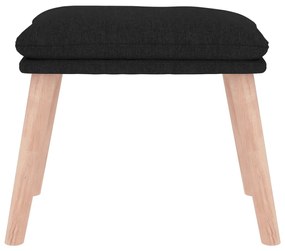 Apoio de pés 45x29,5x35 cm tecido preto