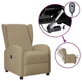 vidaXL Poltrona reclinável elétrica couro artificial cappuccino