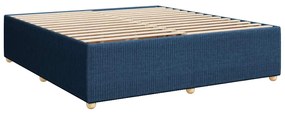 Cama com molas/colchão 200x200 cm tecido azul